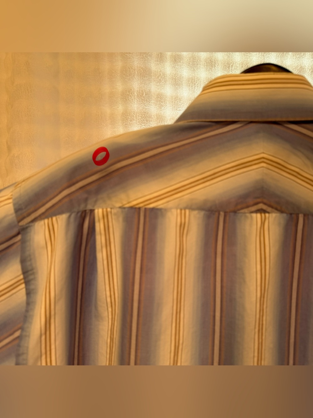 Fernando Pena Men’s Short Sleeve Stripped Pattern Collard Dress Shirt Size Large - Picture 9 of 10